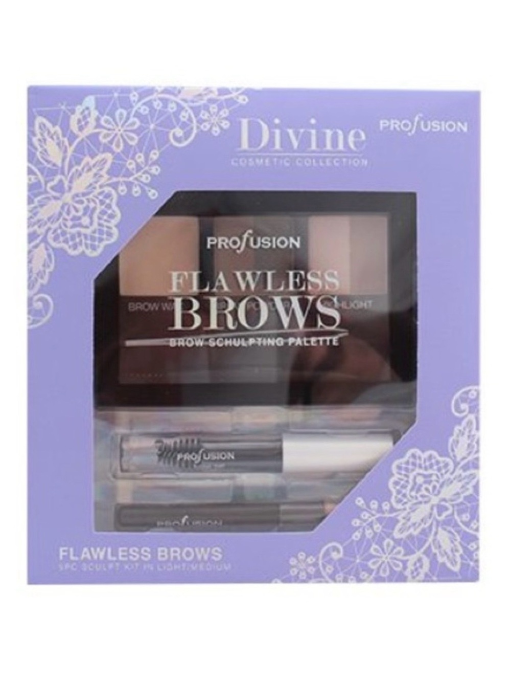 Profusion Cosmetics Divine Flawless Brows Kit 5 Piece Sculpting Dark